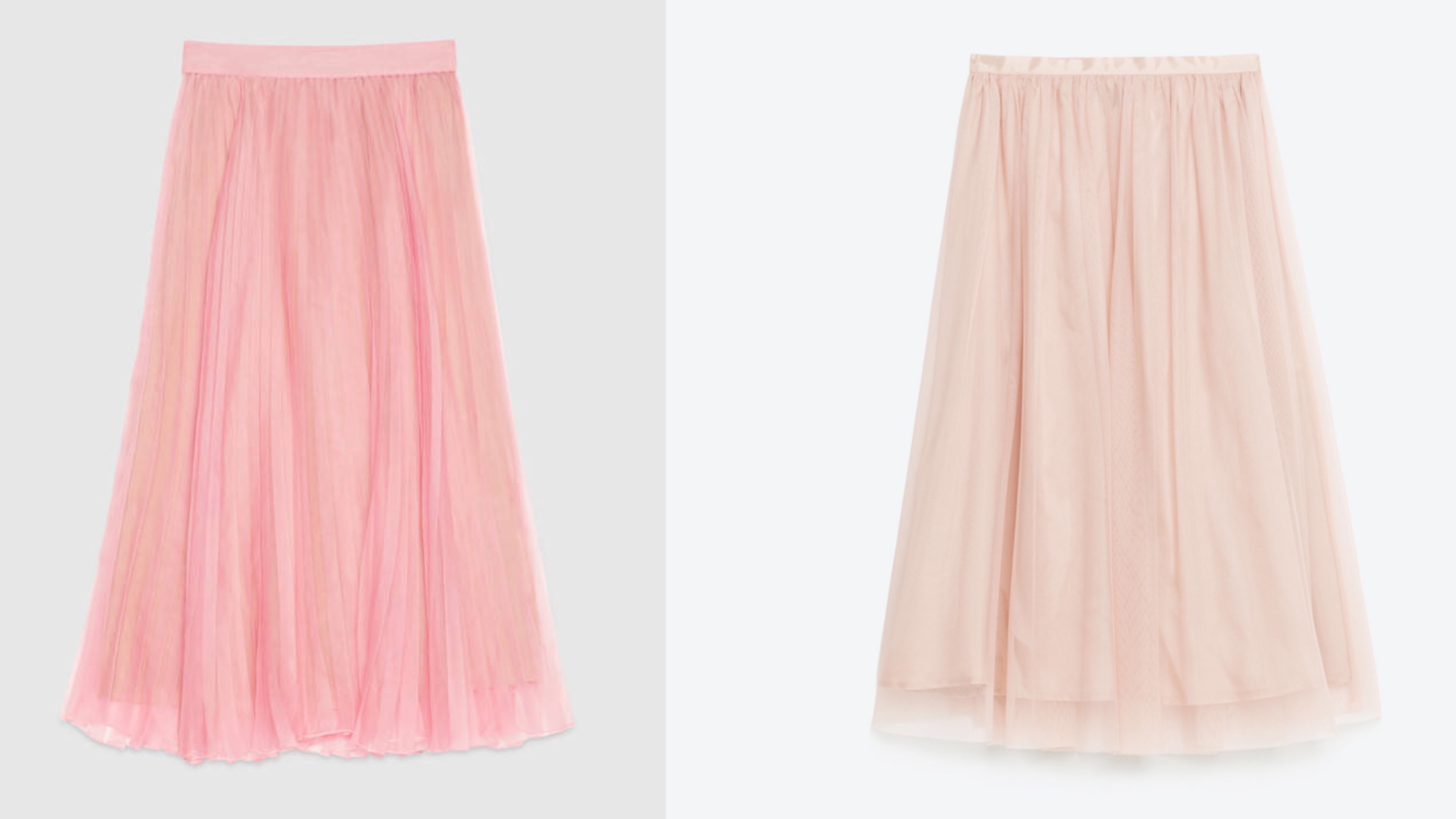 Gucci and Zara Pink Tulle Skirts