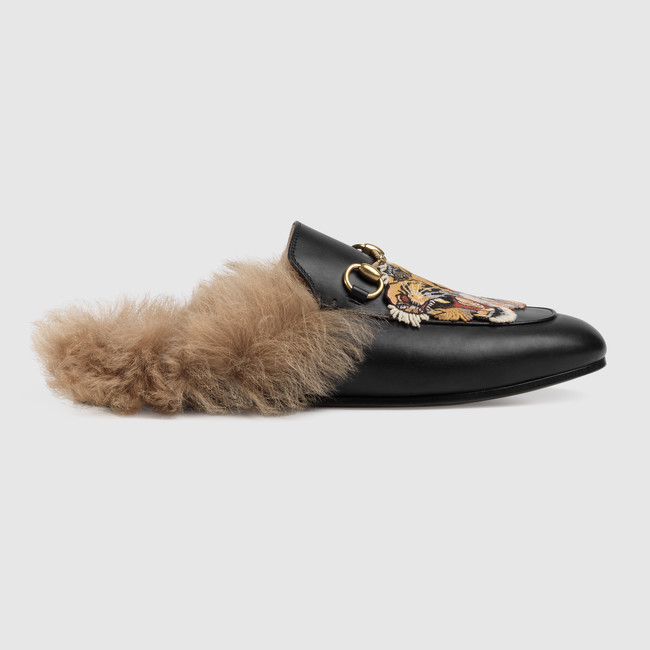 gucci princetown fur lined loafer