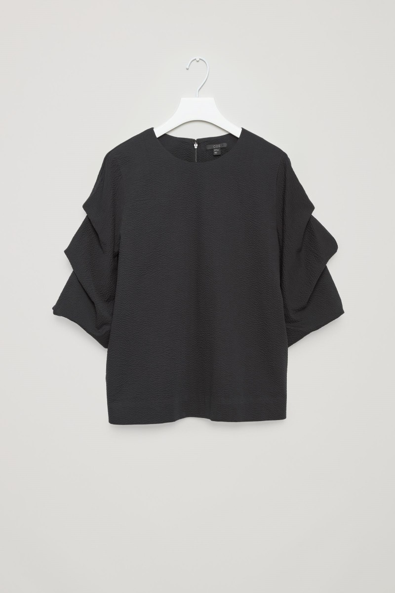 COS black Ruffle sleeve top bought this week