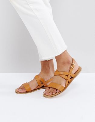 ASOS tan leather sandals 
