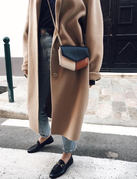 Camel coat worn with my favourite Gucci Loafers