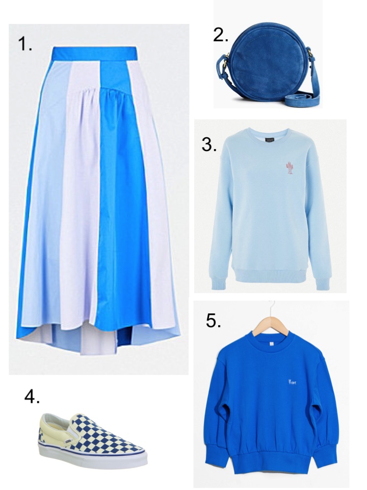sandro colour block blue skirt 