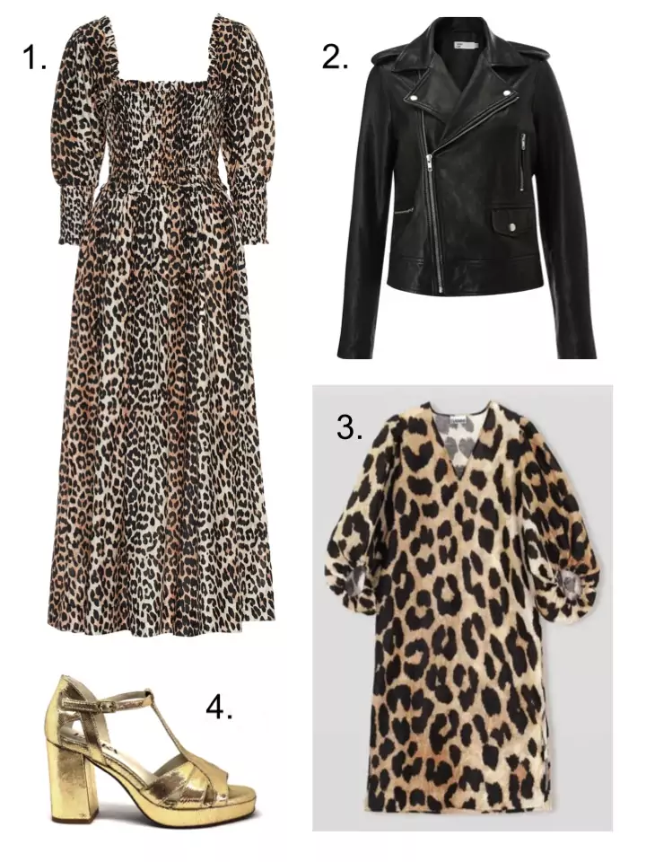 leopard print Ganni dress 