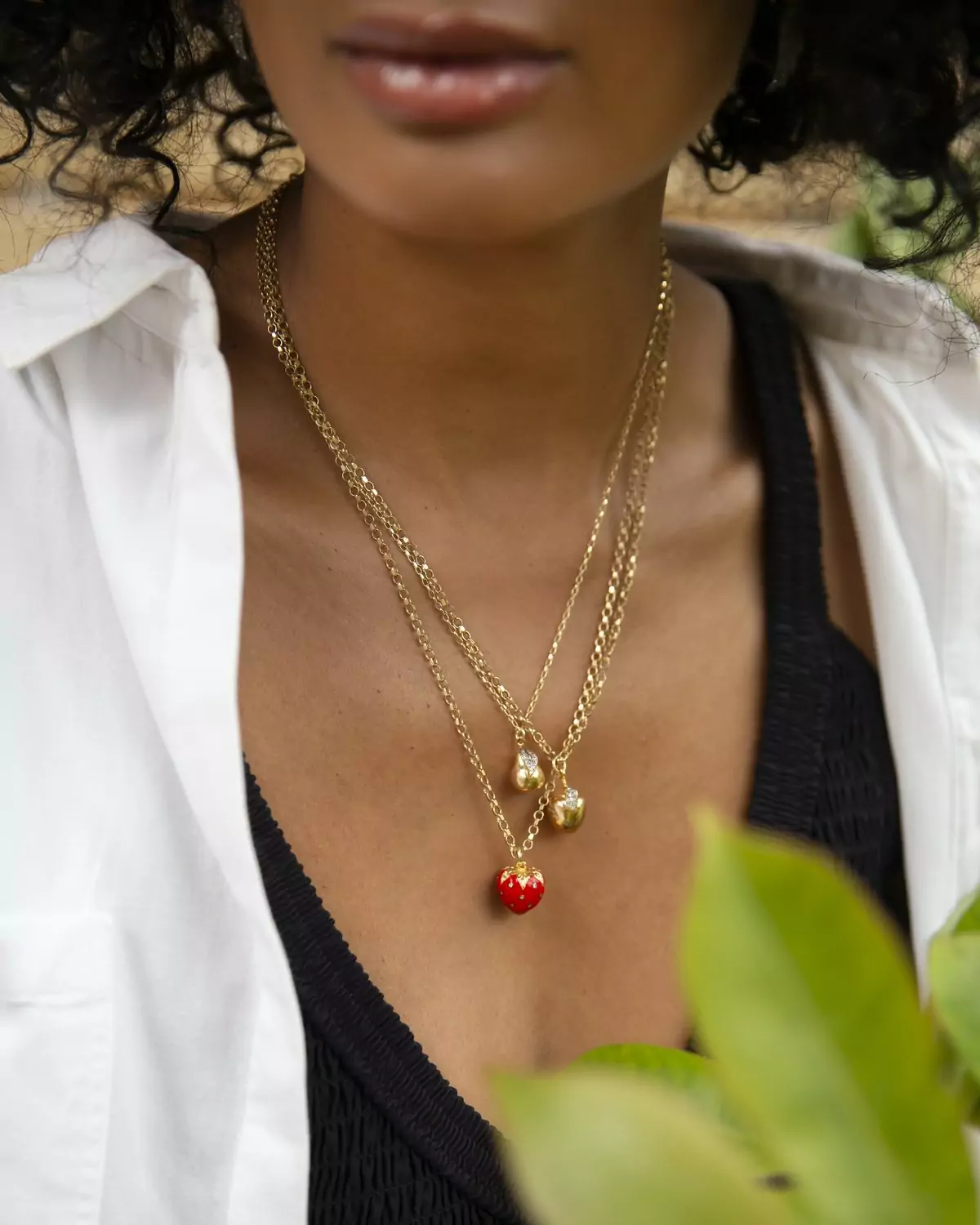 Kirstie le Marque fruit necklaces 