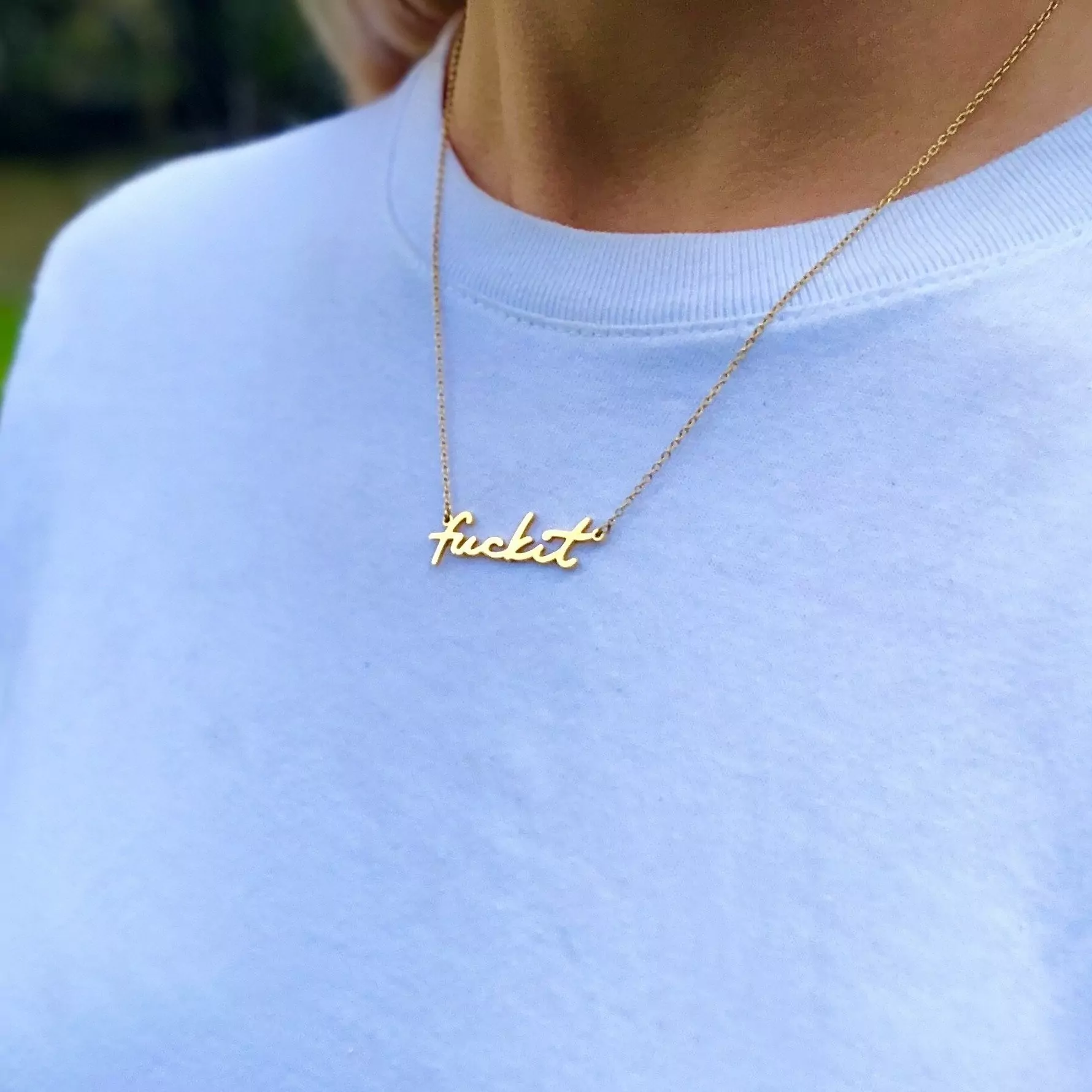 Hoops and chains fuckit necklace 