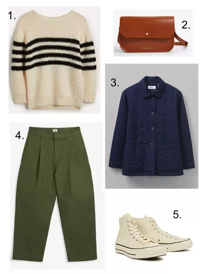 Stripe Jumper and Khaki trousers