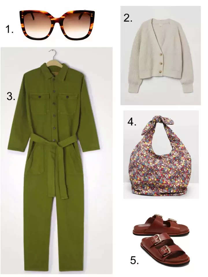 chunky sandals and boilersuit 