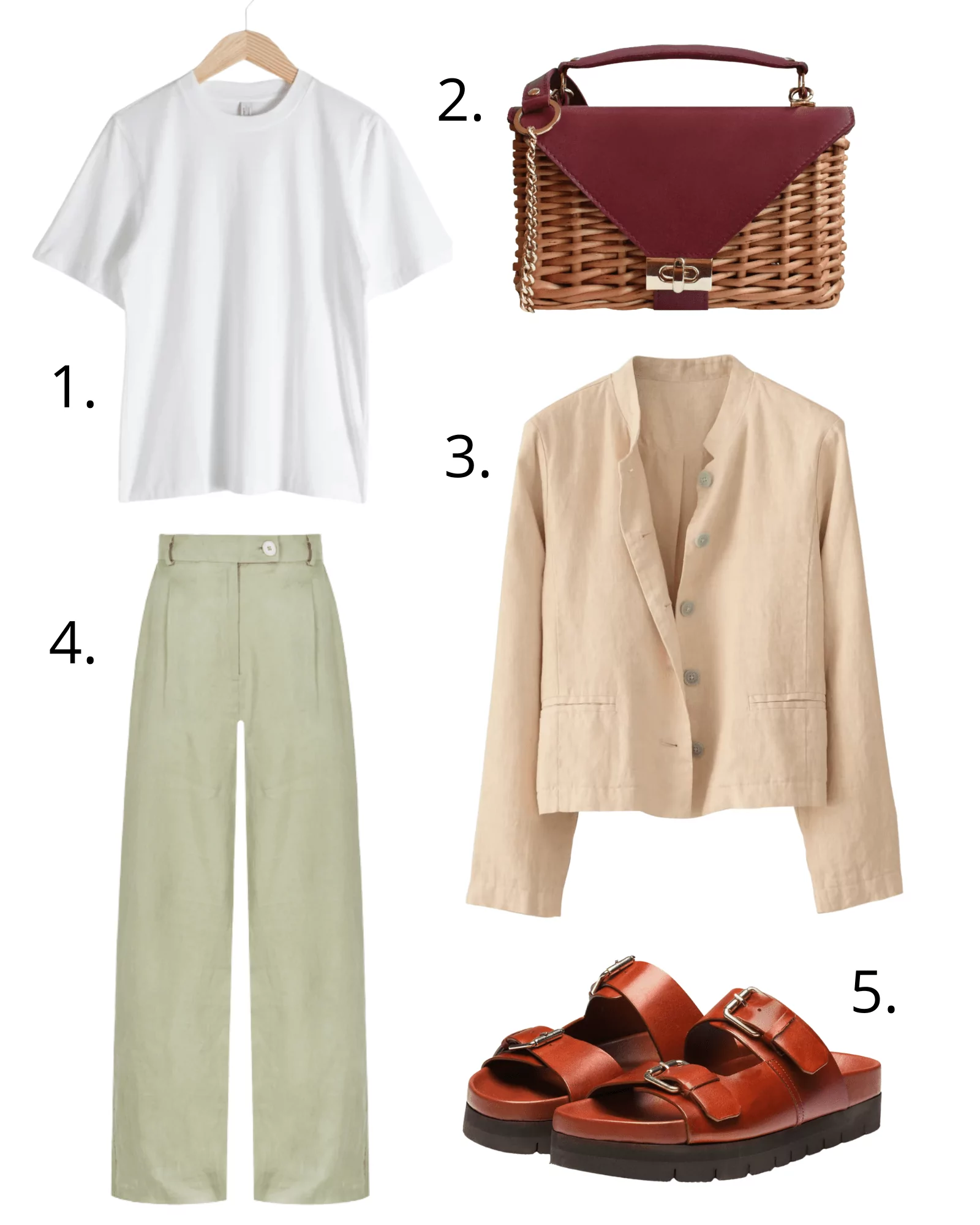 six outfits for slightly warmer weather
