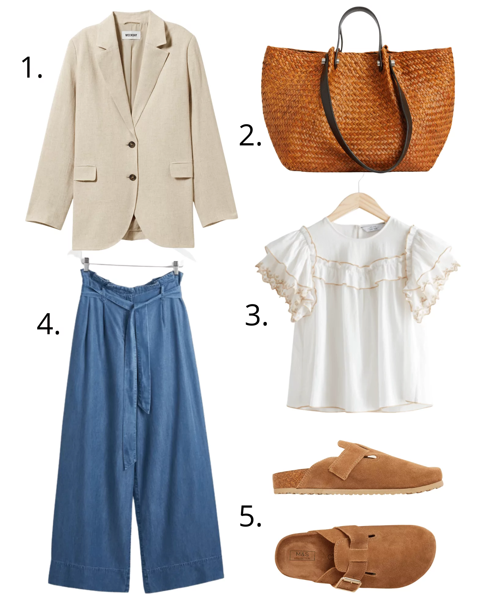 six outfits for slightly warmer weather