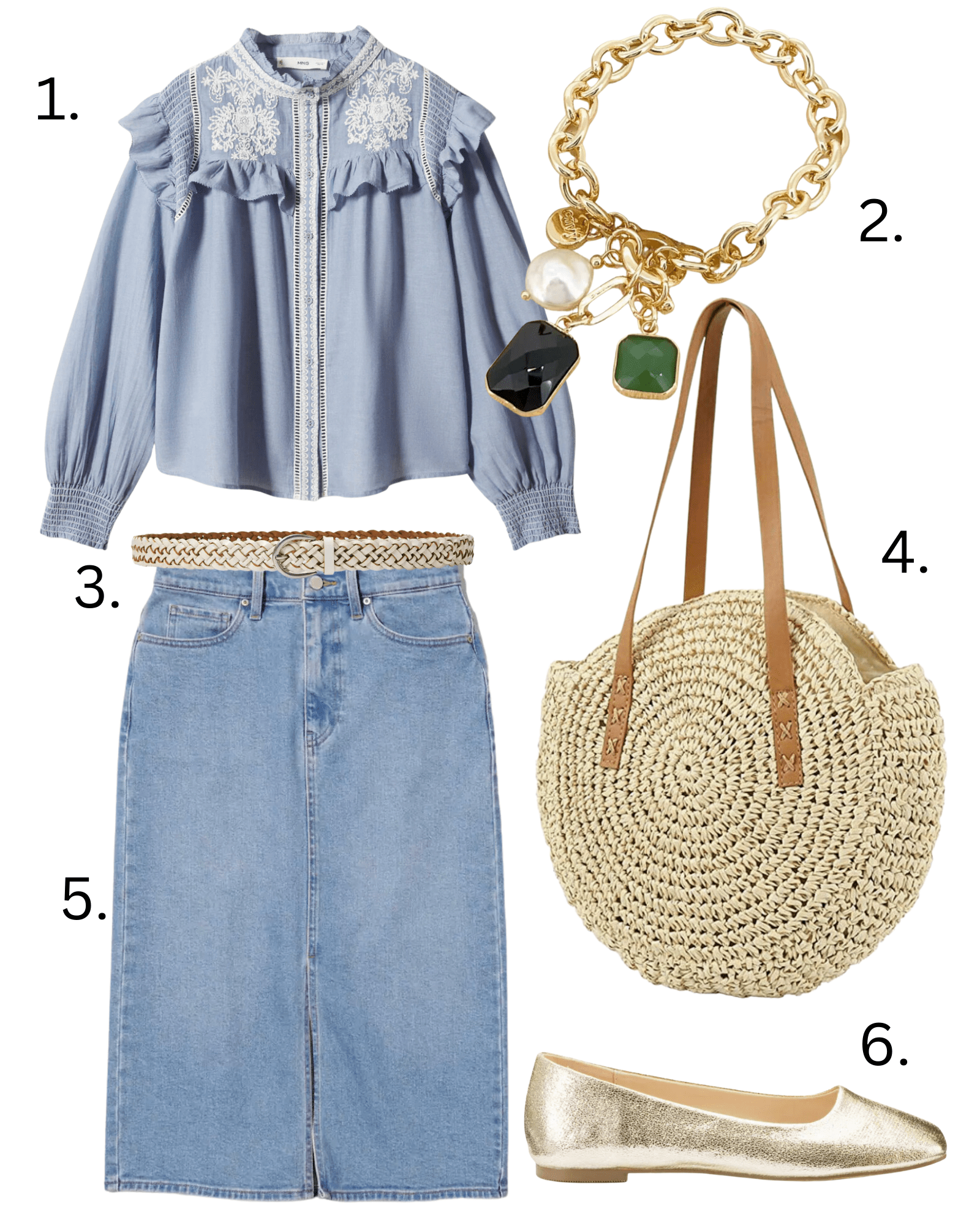 7 ways to wear your denim midi skirt