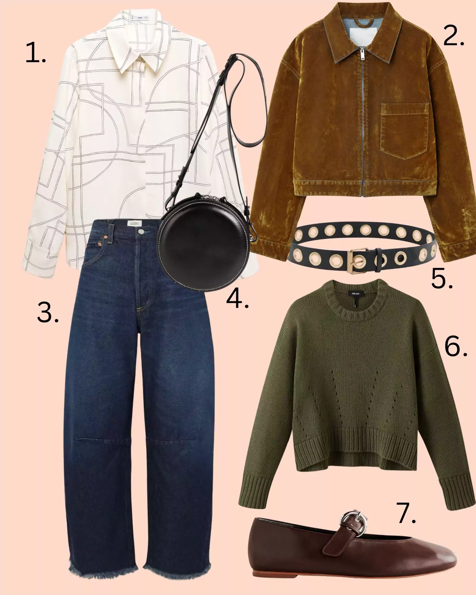 horseshoe jeans, barrel leg jeans 